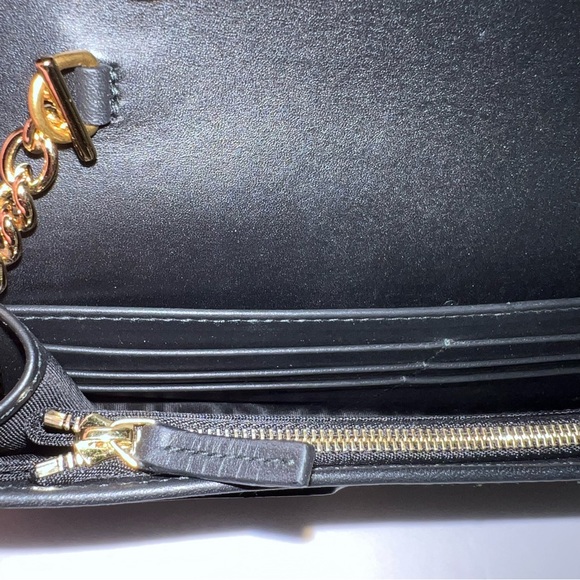 Authentic Gucci Black/Gold GG Diagonal Striped Wallet on Chain - Two Way - Picture 5 of 16